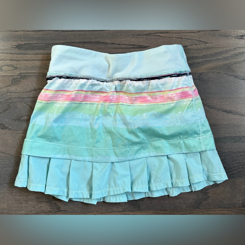 Ivivva Blue and Pink Ruffled Skater Mini Skirt